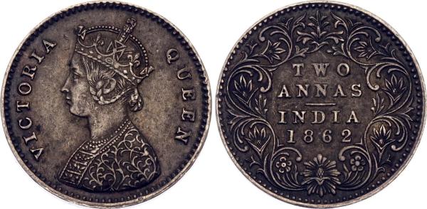 1862 British India 2 Annas